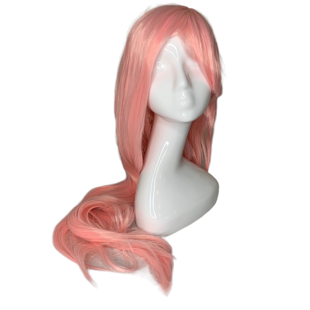 Pink Wig Long With Bangs For Cosplay / Costume NWT With Wig Cap